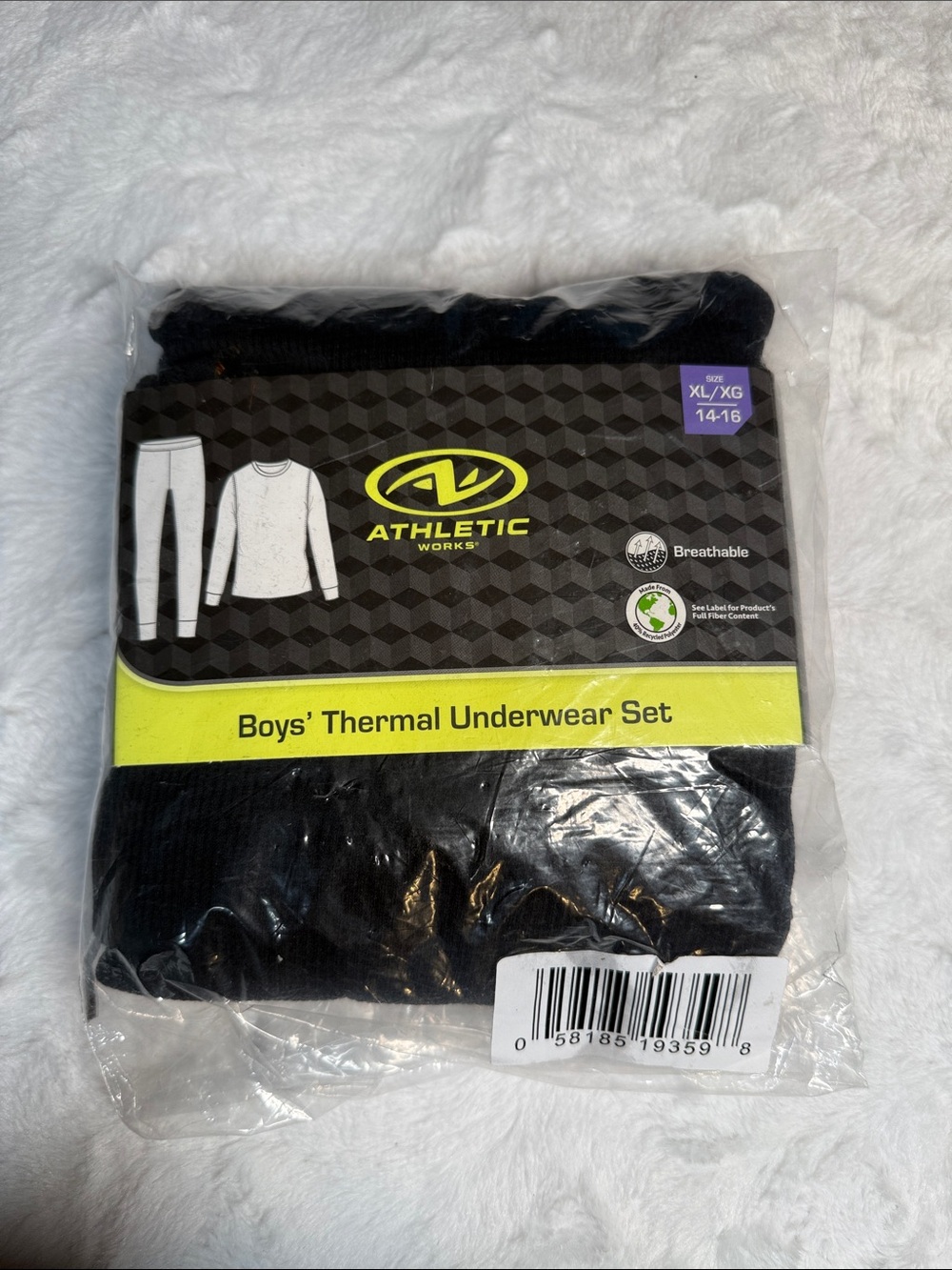 Athletic Works Boys' Thermal Underwear Set - Black